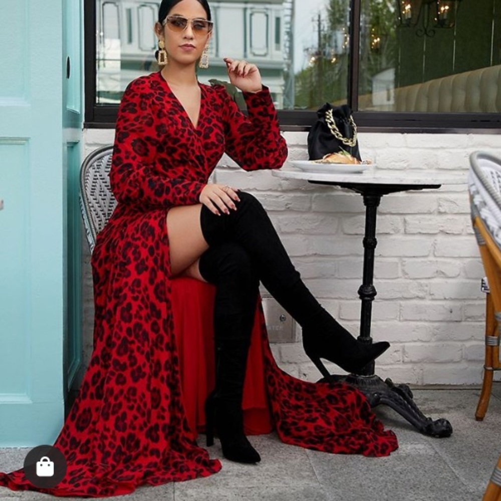 High Slit Leopard Maxi